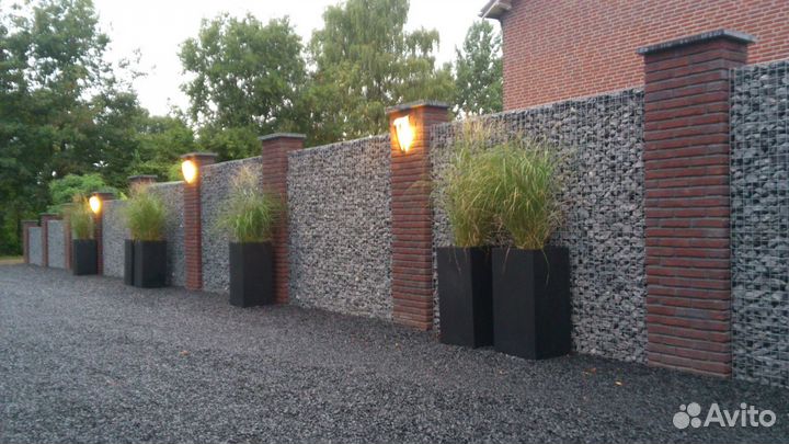 Монтаж заборов из габионов