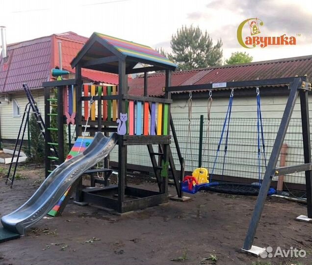 Детская уличная площадка песочница столик