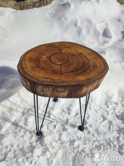 Столик кофейный лофт из спила