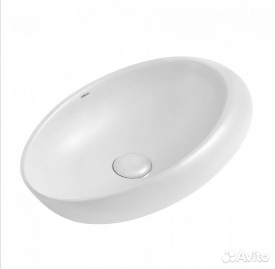 Раковина накладная овальная белая