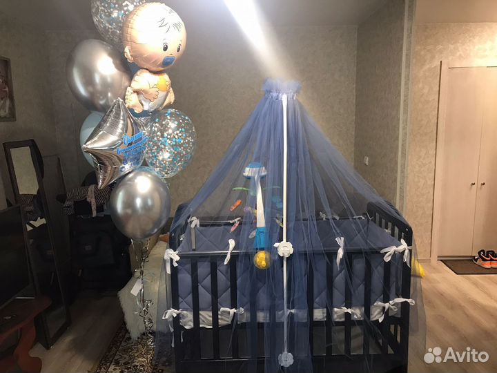 Балдахин с бортиками и держатель для балдахина