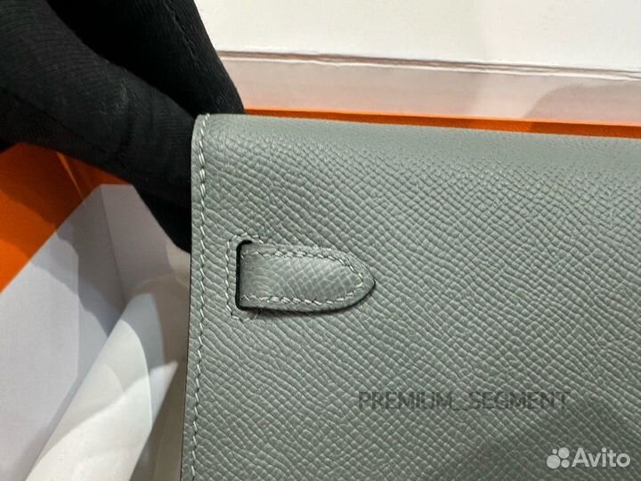 Сумка клатч Hermes Kelly To GO Wallet серая