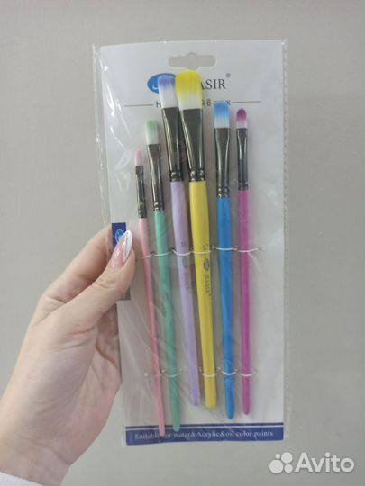 Кисти для рисования акварелью, гуашью, щетина синт