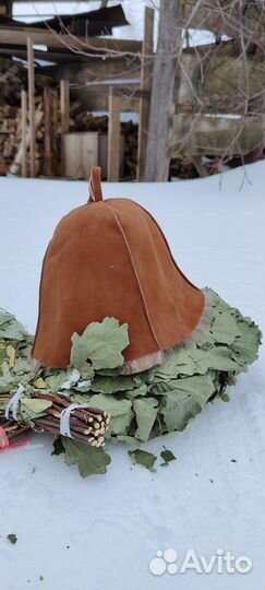Банная шапка из овчины