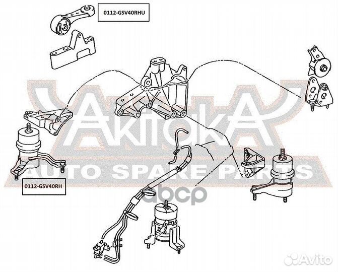 Подушка двигателя правая 0112-GSV40RHU asva