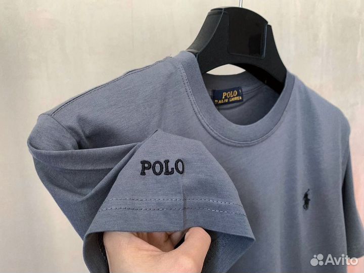 Футболка polo ralph lauren серая