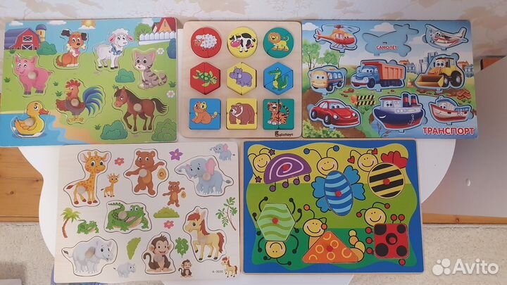 Пазлы деревянные и мягкие 14 наборов