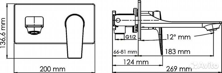 Смеситель для раковины Wasserkraft Aisch 5530 С вн