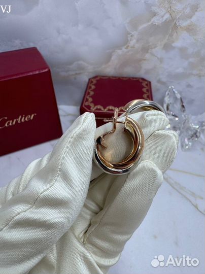 Серьги Cartier trinity 750 проба