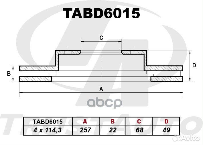 Тормозной диск (TA); tabd6015 tabd6015 Trust Auto