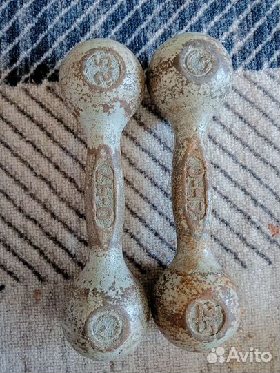 Гантели СССР по 2.5 кг