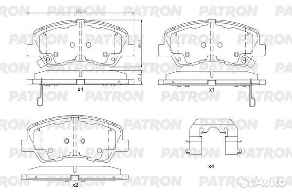 Patron PBP017 Колодки тормозные дисковые перед. HY