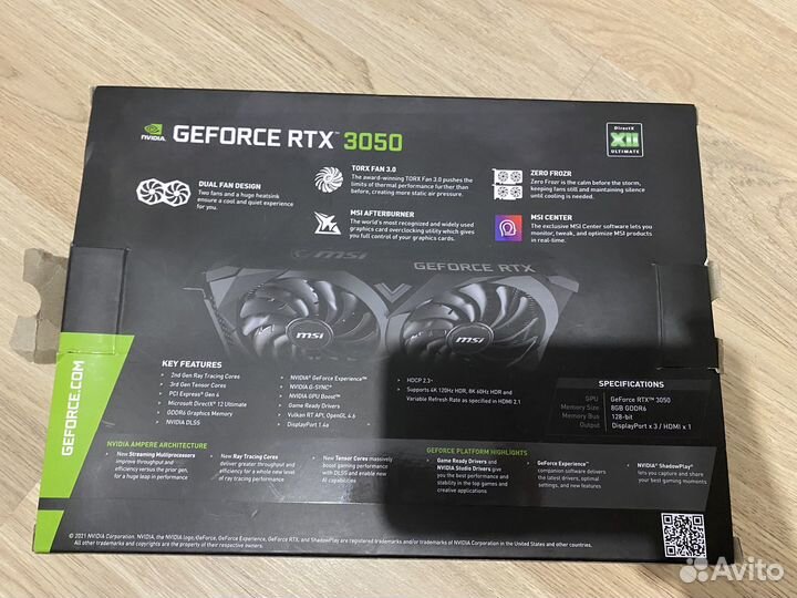 Видеокарта gtx 3050 8gb