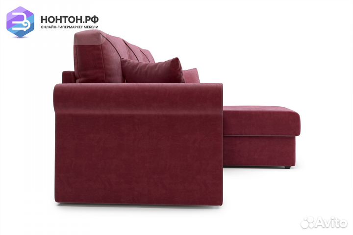 Диван угловой дельфин Лира бордовый