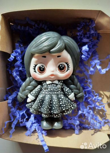 Мыло ручной работы.Куколка в образе Уэнсдей)