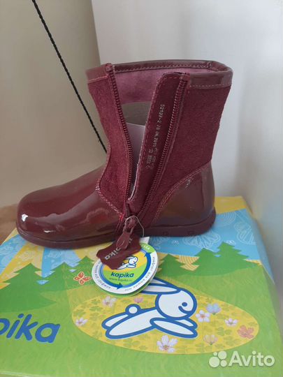 Сапоги для девочки, натуральная кожа, Капика