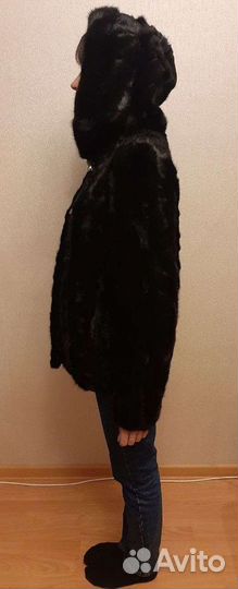 Шуба норковая с капюшоном