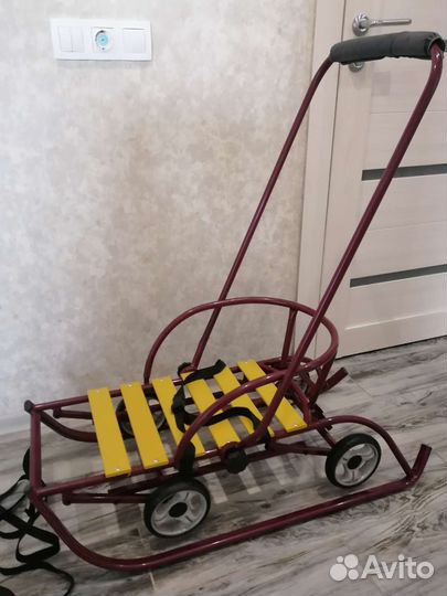 Детские санки с большими колесами
