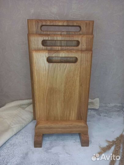 Набор разделочных досок из дуба 3 шт на подставке