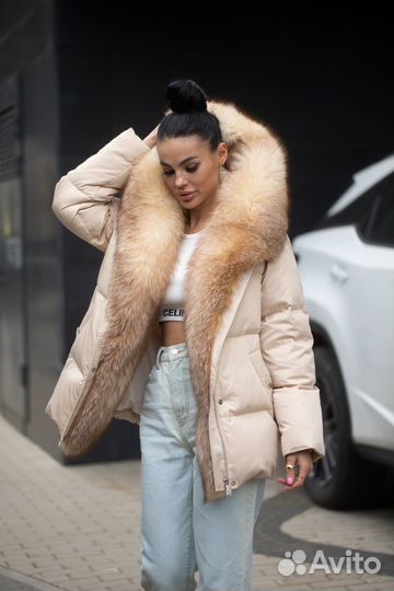 Пуховик с натуральным мехом
