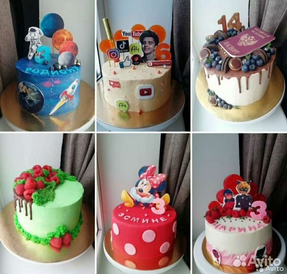 Торты (бенто), капкейки, трайфлы, орешки, трубочки