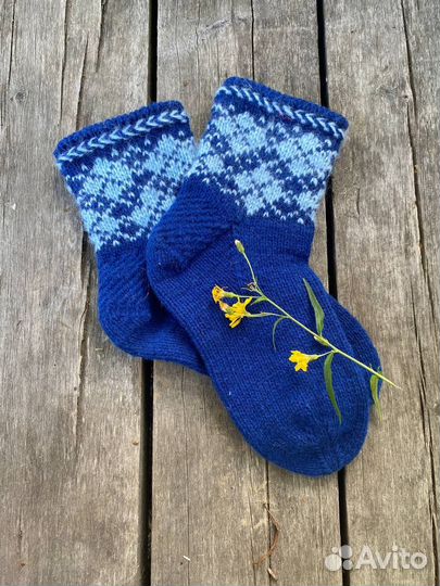 Носки ручной вязки шерстяные