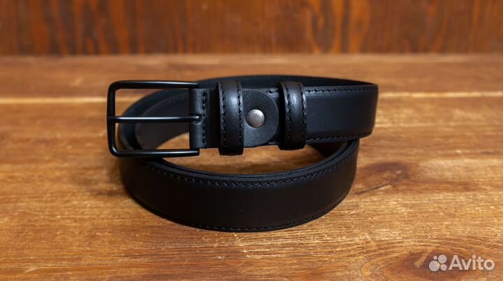 Ремень брючный стильный кожаный натуральная кожа
