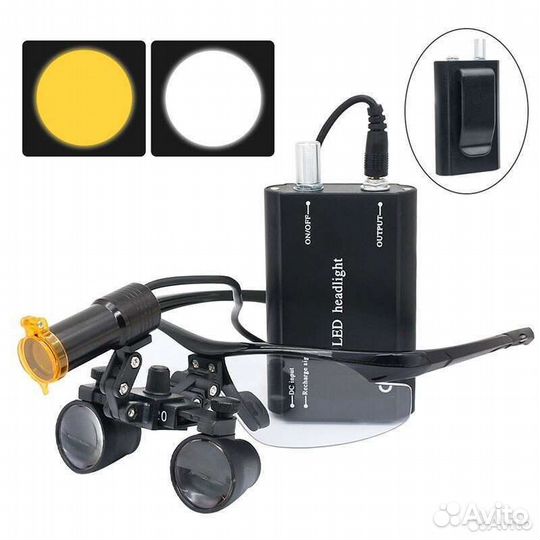 Бинокулярные очки с осветителем