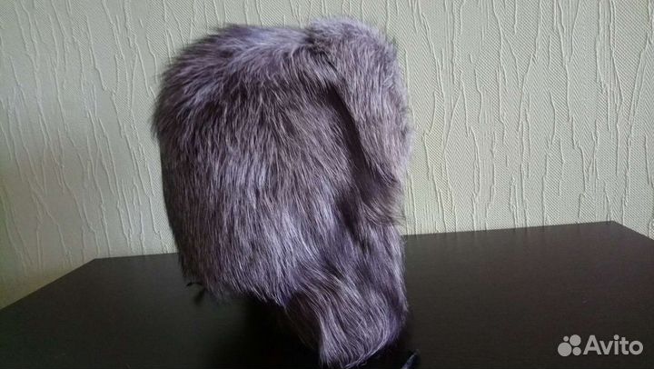 Шапка из меха серебристой лисы