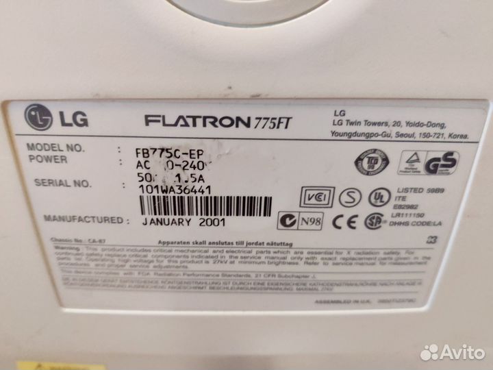 Монитор LG Flatron 775FT