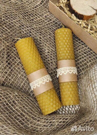 Эко набор из восковых свечей и меда