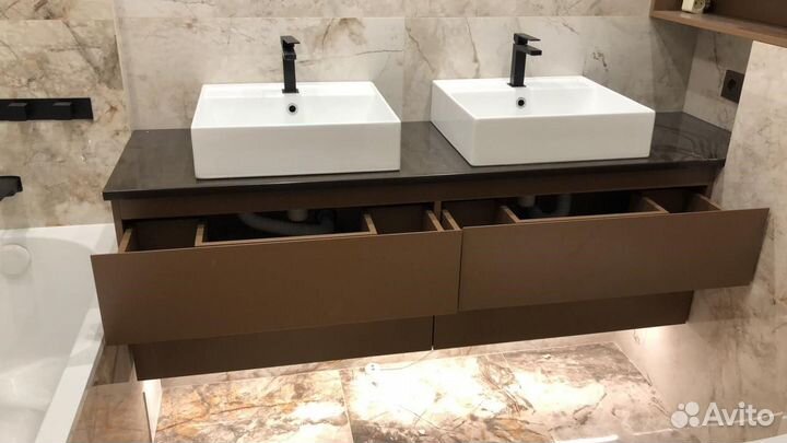 Тумба под две раковины из мдф на заказ