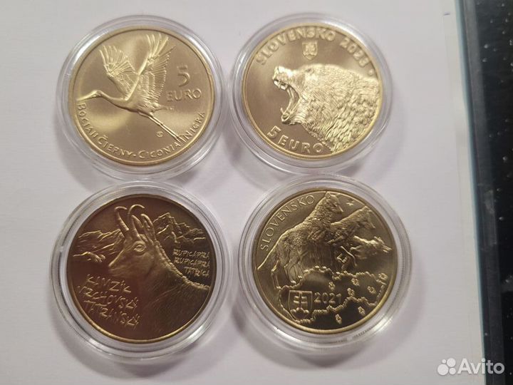 Монеты 5 Евро. Животные