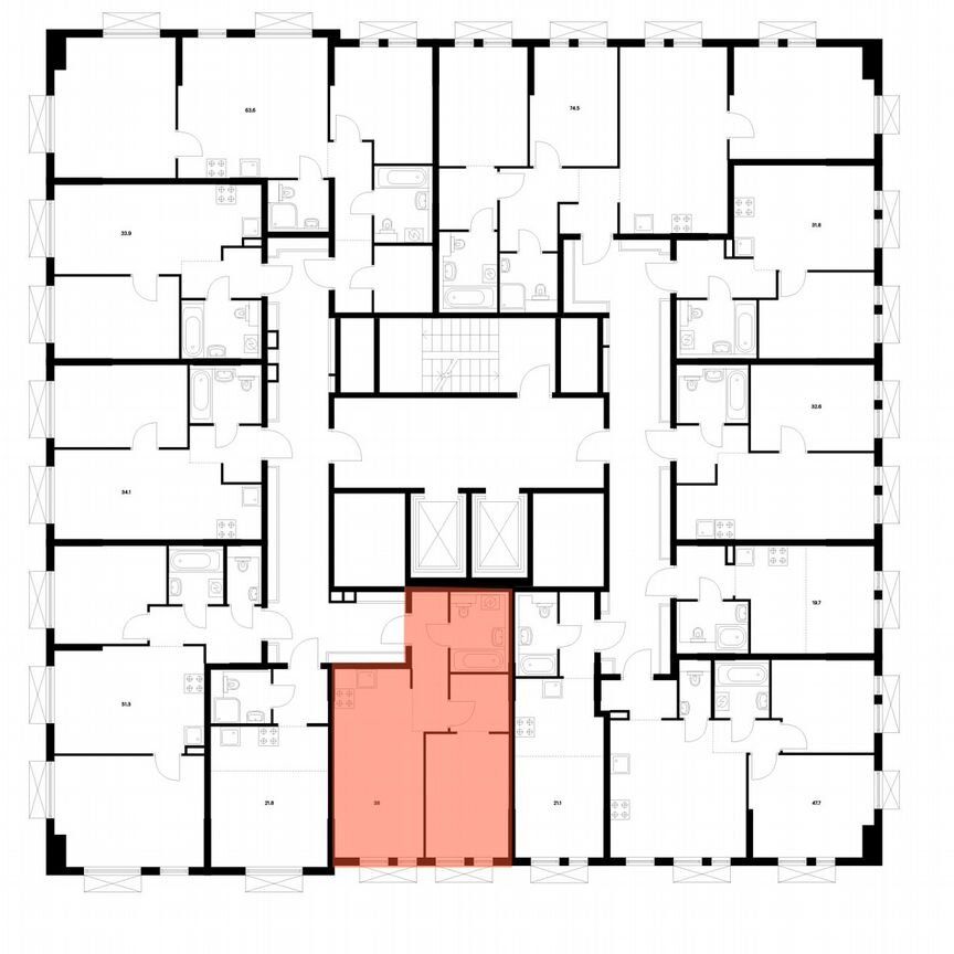 1-к. квартира, 38 м², 6/17 эт.