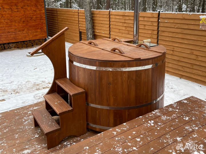 Купель BondarSpa графит с интегрированной печью ли