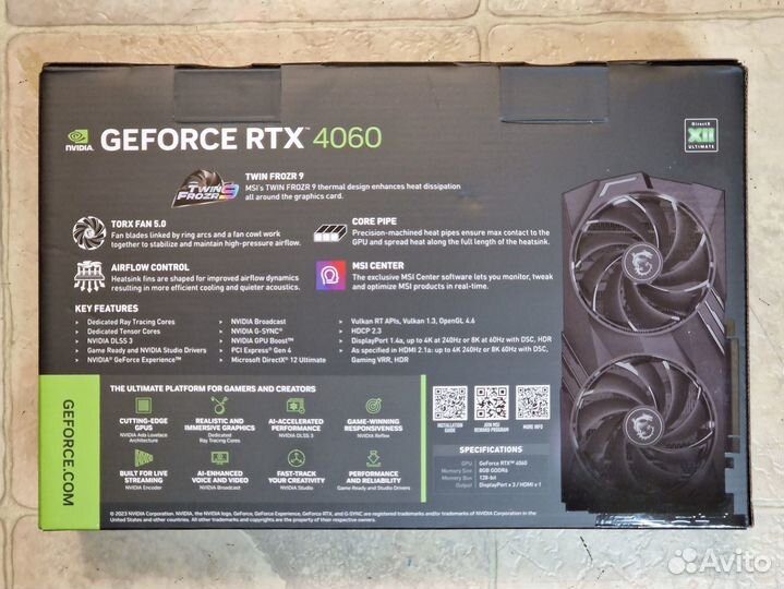 MSI RTX 4060 Gaming X 8G (Новая)