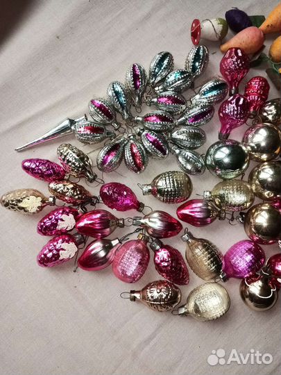 Елочные игрушки СССР ватные