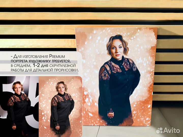 Портрет по фото на холсте