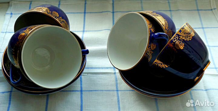 Чайная кофейная пара лфз,кобальт