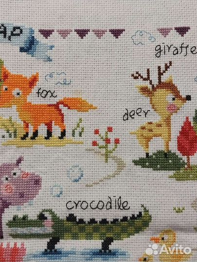 Готовая вышивка Zoo Map