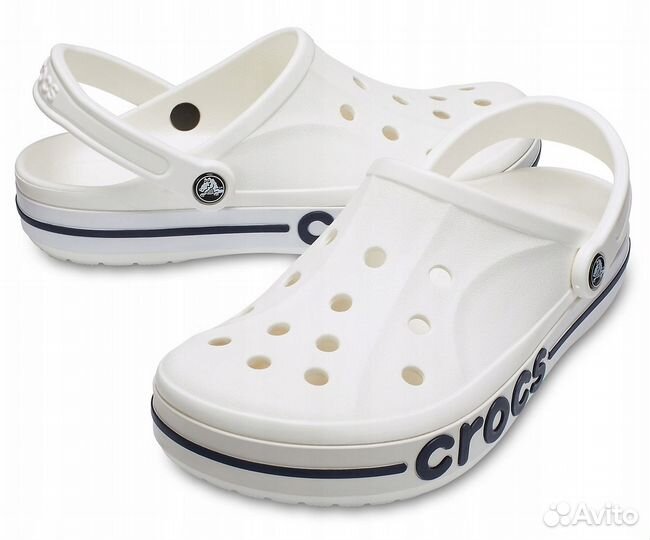 Crocs белые Сабо унисекс Шлепанцы Мужские-Женские