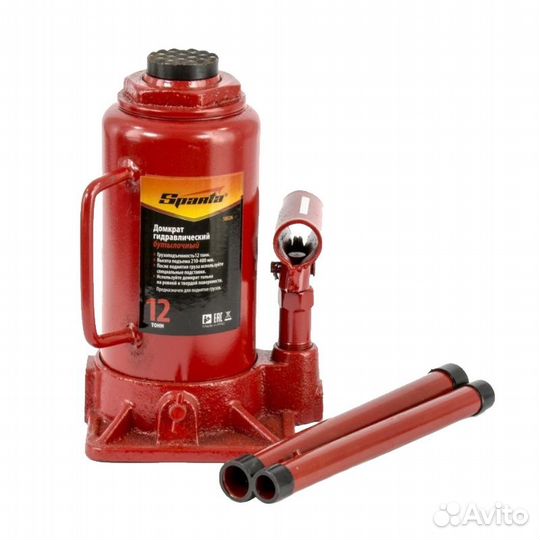Домкрат Sparta 50326 12т гидравл.бутылочный h212-4