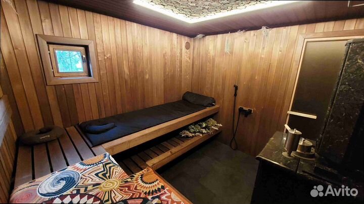 Готовая баня с купелью сборка на участке