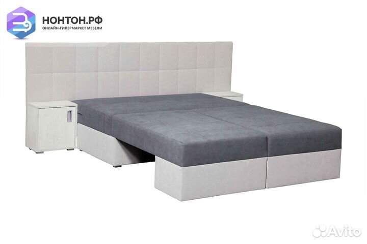 Диван трансформер Даллас темно-серый / светло-серы