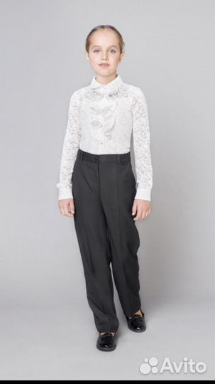 Блузка нарядная кружевная школьная, в комплекте с
