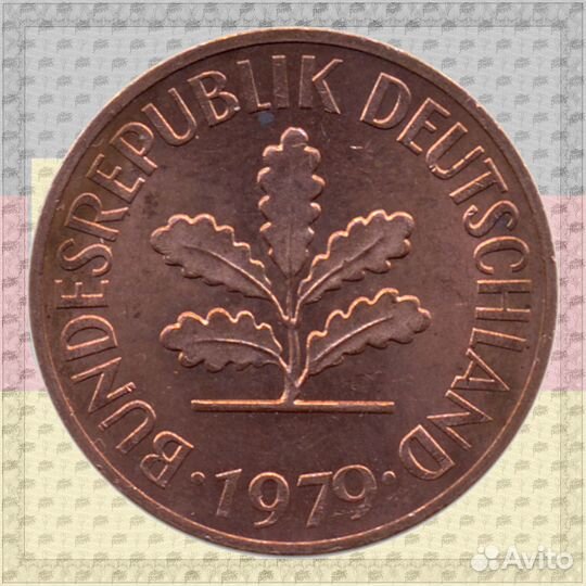 2 пфеннига 1979 J Гамбург