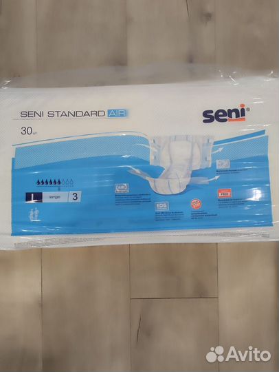 Памперсы для взрослых Seni 3 / 6 капель