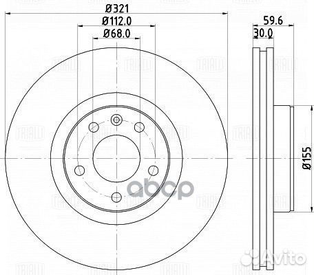 Диск тормозной audi A6 (04) /A8 (03) перед. D