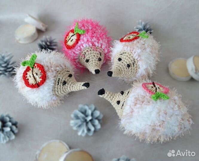 Пушистые Ёжики (игрушка, ручная работа)