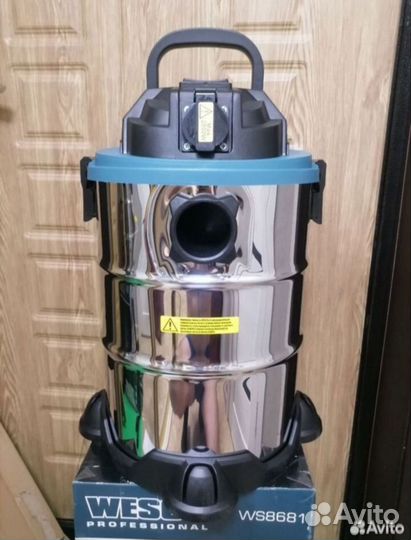 Профессиональный пылесос Wesko 25 л.Розетка 220 Вт